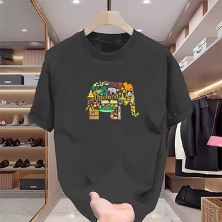 Thailand Elephant Souvenir Shirt 2025 ของชำร่วยไทย สวยมาก คอกลม แฟชั่น เสื้อยืด ผ้าฝ้ายแท S-5XL