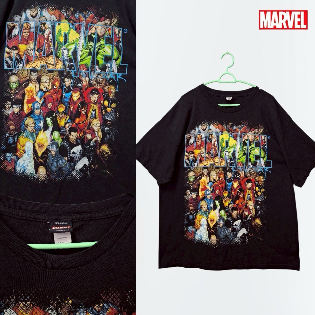 เสื้อการ์ตูนวินเทจ งานป้ายดำMarvel
