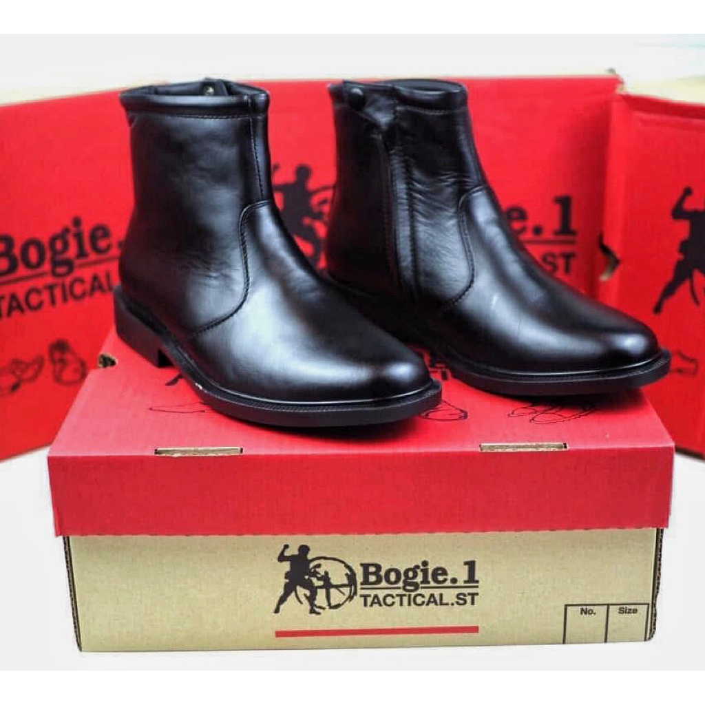 Bogie1 รองเท้าฮาฟ ซิปเดี่ยว หนังวัวแท้ ความสูง 6 นิ้ว💥แถมฟรีเหล็กชิดเท้า💥