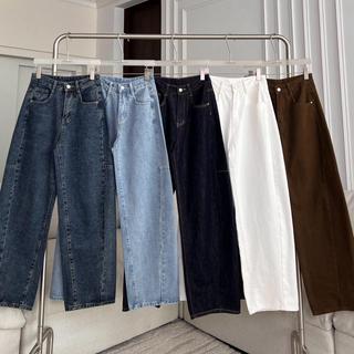 PTJ30270 Luna Barrel High-rise กางเกงยีนส์ PROMTHONG เอวสูงทรง Curved