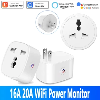 TUYA WiFi ซ็อกเก็ตอัจฉริยะ 16/20A ปลั๊กอเนกประสงค์ไร้สาย Smart Life ทํางานร่วมกับ Alexa Google Home