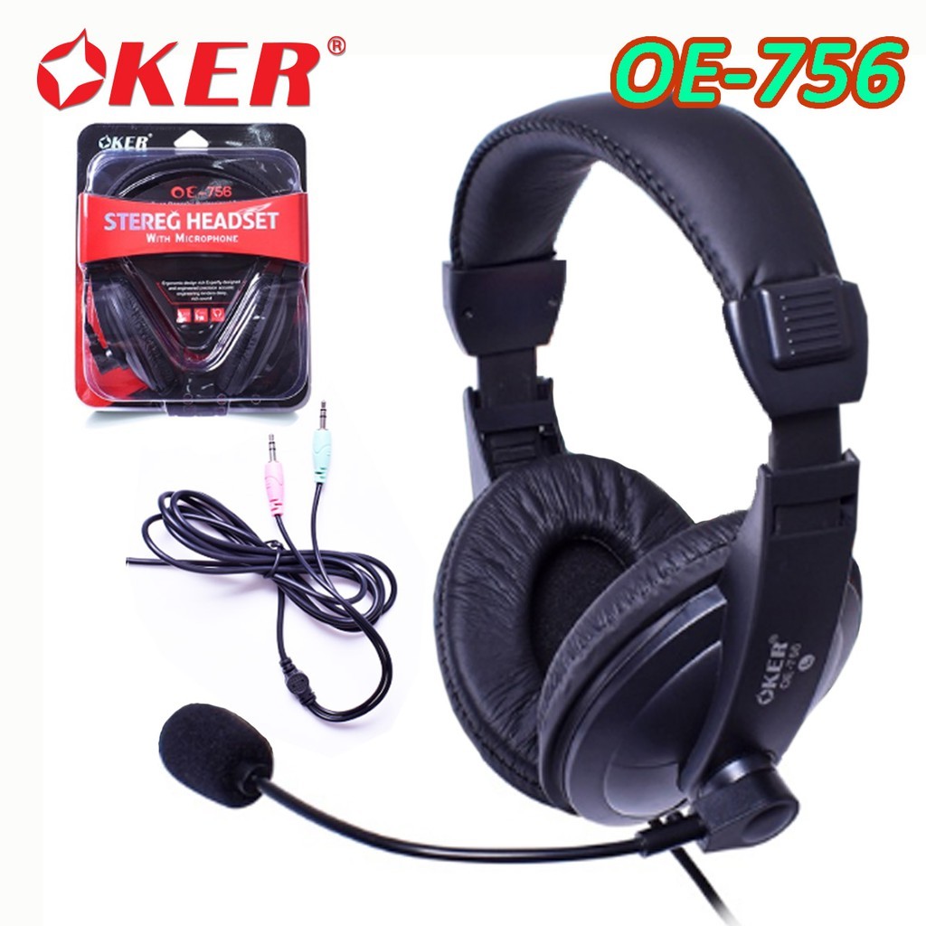 Oker หูฟัง STEREG HEADSET WITH MICROPHONE OKER OE-756
