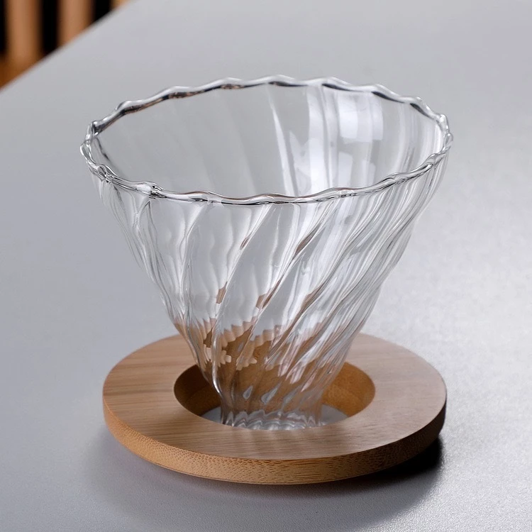 ดริปเปอร์แก้ว ดริปเปอร์แก้วฐานไม้ กรวยกรองกาแฟ กรองกาแฟ ดริปกาแฟ ชงกาแฟ Dripper coffee กรวยกรองกาแฟสด thumbnail 9