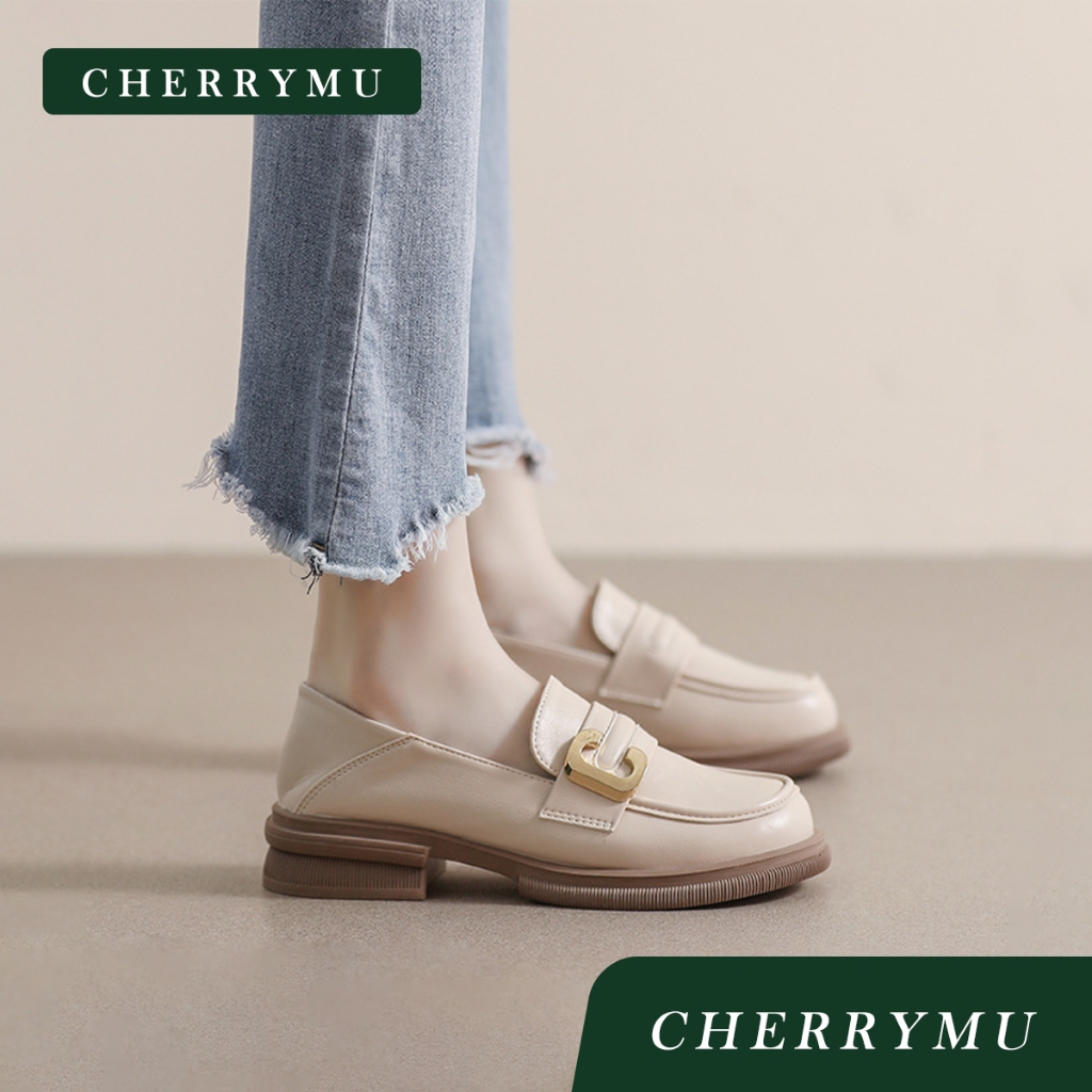 (ส่งด่วน !) CHERRYMU รุ่น CM165 รองเท้าโลฟเฟอร์ รองเท้าคัทชู  Loafer สูง 1.5 นิ้ว