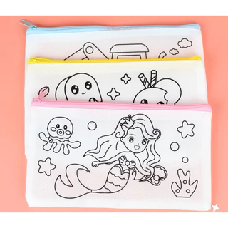 กระเป๋าดินสอระบายสี diy ถุงผ้าใส่ดินสอ กระเป๋าผ้าระบายสี diy ถุงผ้าระบายสี ถุงดินสอ ของเล่นงานประดิษฐ์ ระบายสีเด็ก