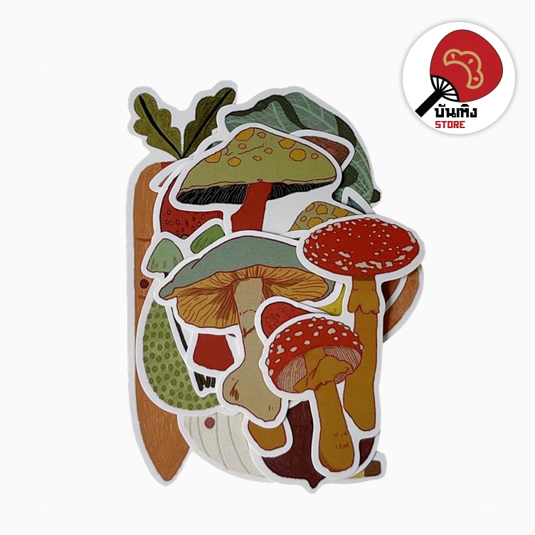 (พร้อมส่ง) Decorative Sticker สติกเกอร์สำหรับตกแต่ง - Mushroom & Fruits เห็ดกับบรรดาผลไม้