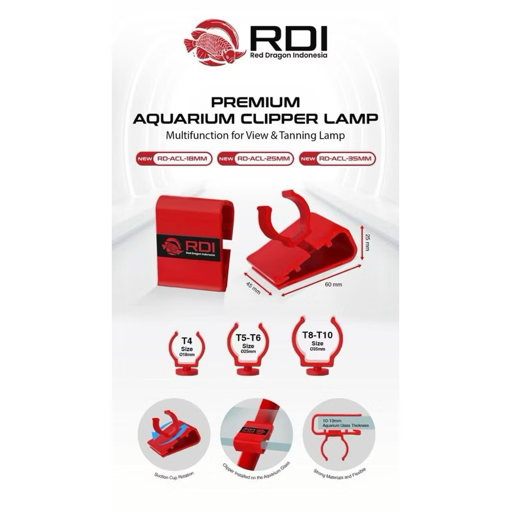 (ขายเป็นชิ้น) คลิปหนีบหลอดไฟ ขนาด T6-T10 CLIPPER LAMP RDI