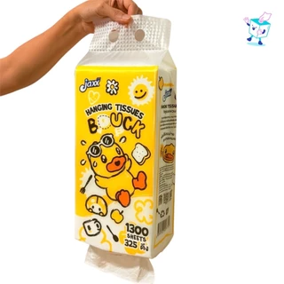 [เซท 2 ลัง] JAXX B.DUCK แจ๊กซ์ กระดาษทิชชู่เช็ดหน้าแขวน ห่อ1300แผ่น หนา4ชั้น