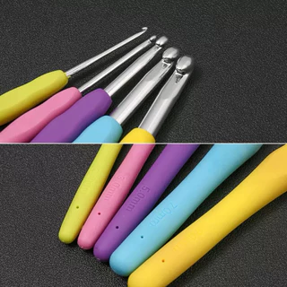 เข็มโครเชต์ยางTPR 2.0mm-10.0mm เข็มถัก เข็มควักอะลูมิเนียมสไตล์ญี่ปุ่น หัวเดียว