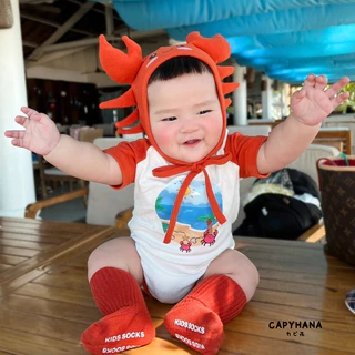 CAPHANA ชุดบอดี้สูทเด็กทารก ทารก ชุดไปทะเลเด็ก ชุดเซ็ทเด็ก (ปู)