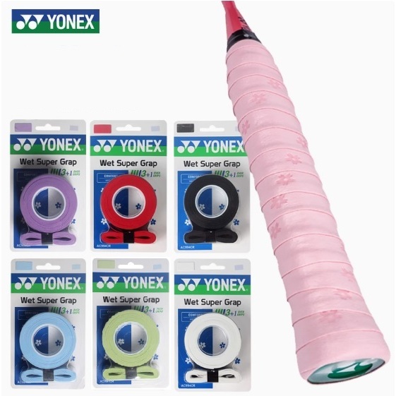 (พร้อมส่ง) กริ๊ปพันด้ามลายซากุระ YONEX WET SUPER GRIP (AC994CR) (3+1 ชิ้น)