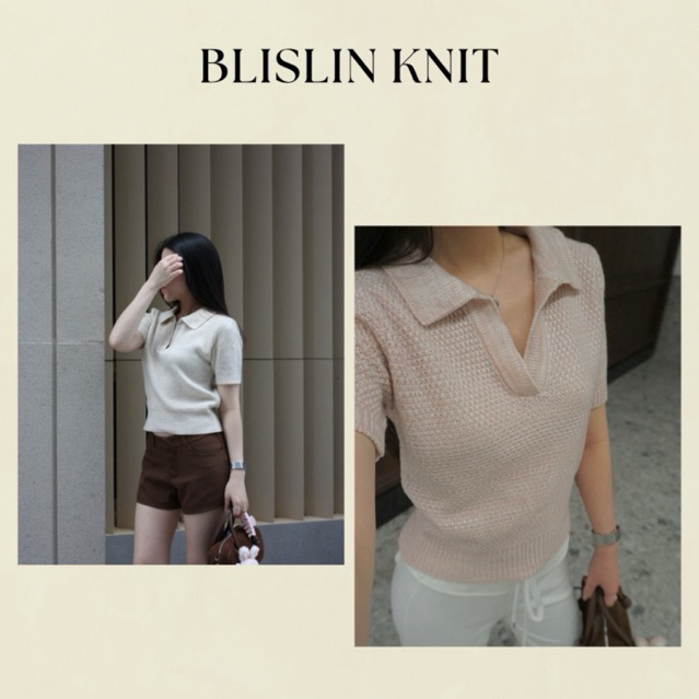 blislin knit เสื้อโปโลไหมพรม