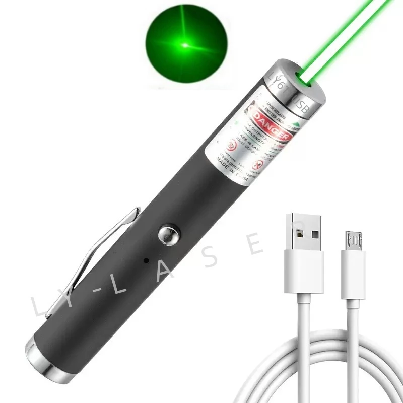 MiNi Green Laser Pointer เลเซอร์ พกพา ชาร์จบ้านได้ / USB ได้ ลำแสงสีเขียว หนีบเสื้อได้ 611USB
