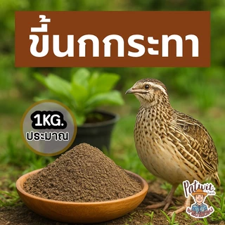 (2ถุง50)(15ถุงส่งฟรี)ขี้นกกระทา ขนาดประมาณ 1KG. ไนโตรเจนสูง 9% ธาตุอาหารเยอะกว่าขี้หมู ขี้วัว ขี้ไก่