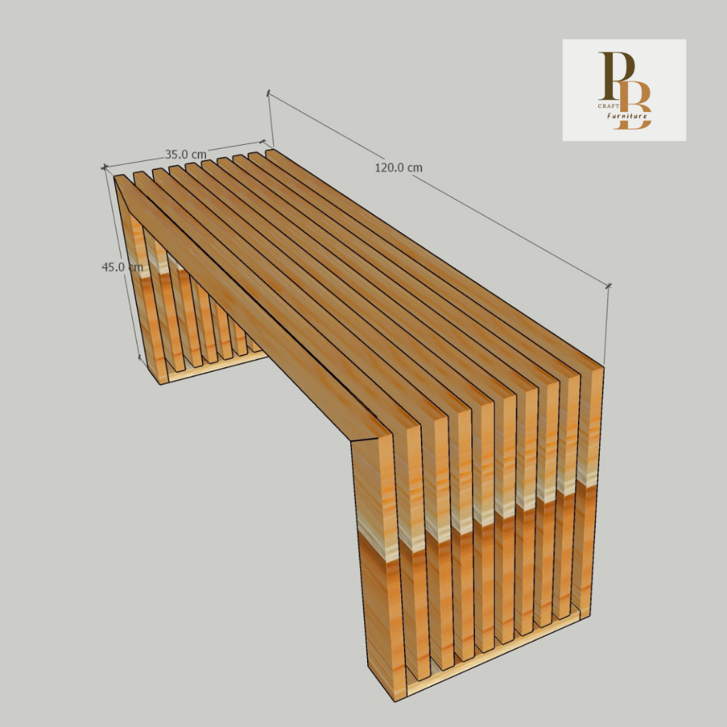 ม้านั่ง เก้าอี้นั่งซี่ แบบโมเดิร์น ไม้สักแท้ ขนาด 35 x 120 ซม. Teakwood modern bench ราคา ถูกที่สุด ดีลบีเคเค แกลเลอรีภาพที่ 4