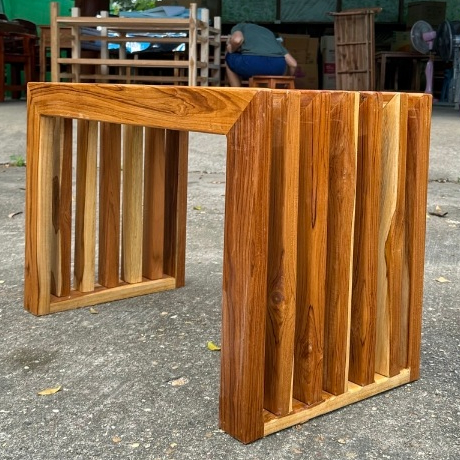 ม้านั่ง เก้าอี้นั่งซี่ แบบโมเดิร์น ไม้สักแท้ ขนาด 35 x 120 ซม. Teakwood modern bench ราคา ถูกที่สุด ดีลบีเคเค แกลเลอรีภาพที่ 2