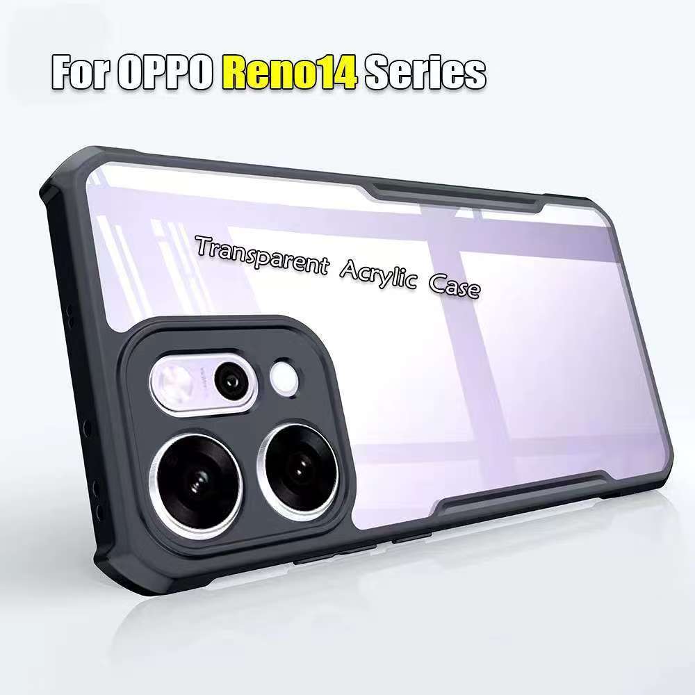 OPPO Reno 14F/OPPO Reno 14 5G/OPPO Reno 14 Pro 5Gตรงรุ่น(ส่งในไทย)เคสกันกระแทกขอบสีหลังใสOPPO Reno 1