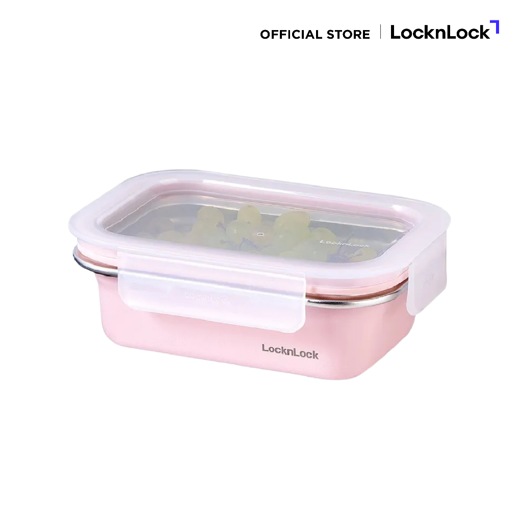 LocknLock กล่องถนอมอาหารสเตนเลส ความจุ 400ml. color stainless cozy รุ่น LST511PIK