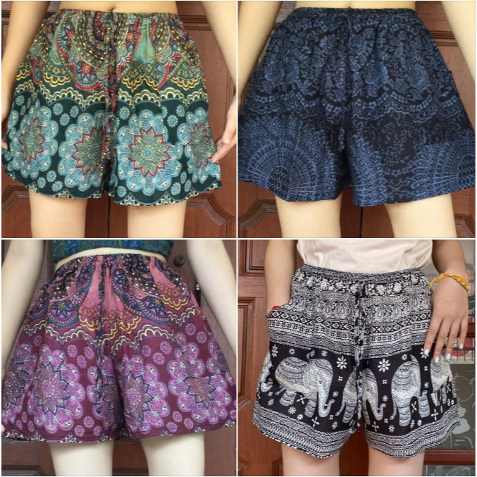 Elephant pants Thai pants Shorts กางเกงขาสั้น กางเกงลายช้าง มีหลายลายให้เลือก รูปที่ 3