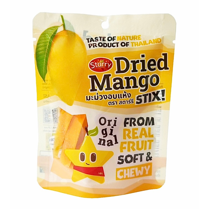 Starry Soft-dried Mango Low Sugar (สตาร์รี มะม่วงอบแห้ง น้ำตาลน้อย) 25 กรัม