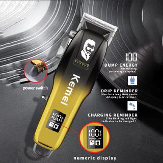 Kemei Km-709A ปัตตาเลี่ยนตัดผม กันขอบ ไร้สาย มีจอ LCD แสดงผล(พร้อมส่ง)
