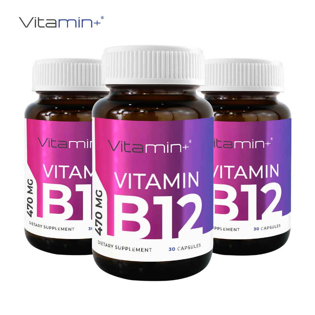 [แพ็ค 3 ขวด] วิตามินบี12 วิตามินพลัส Vitamin B12 Vitamin+ วิตามินบี Vitamin B บี12 วิตามินบี 12 วิตา
