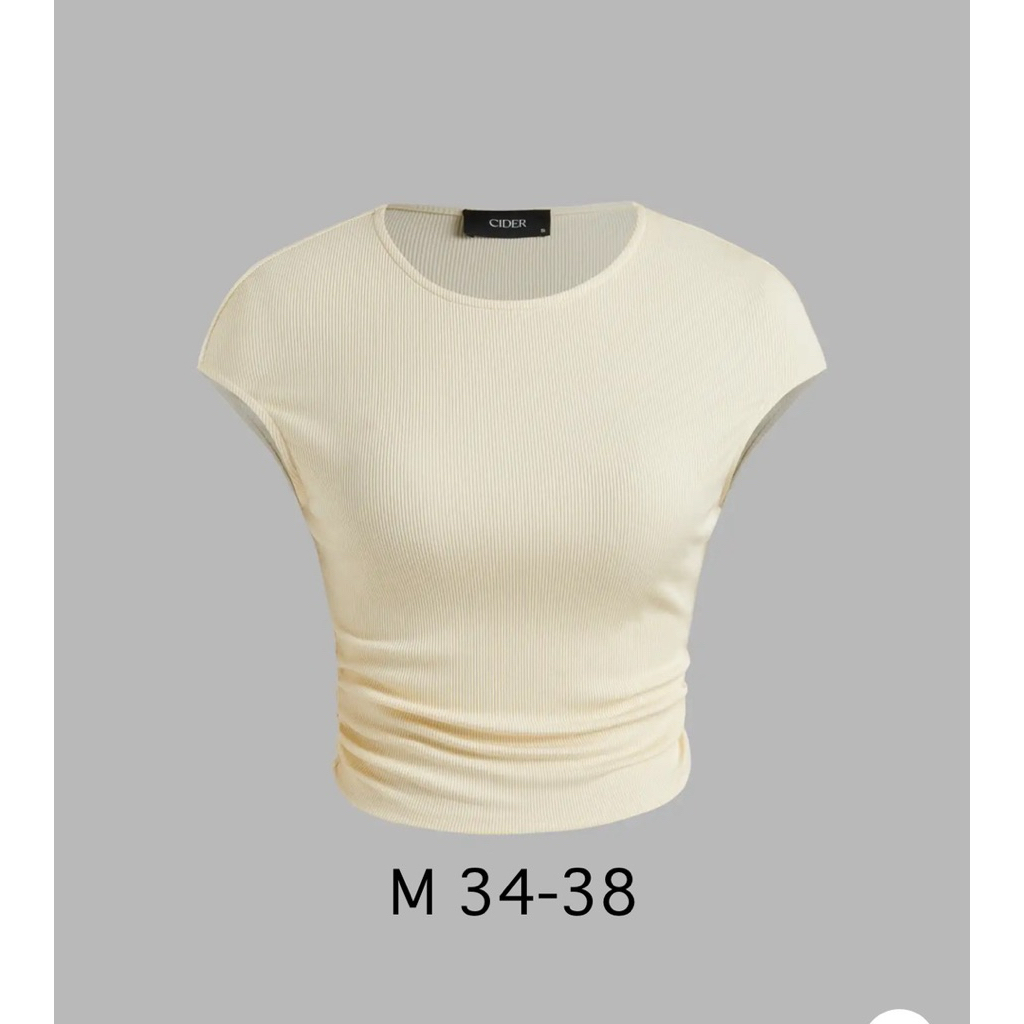 เสื้อครอป แต่งย่น ผ้าร่อง cider