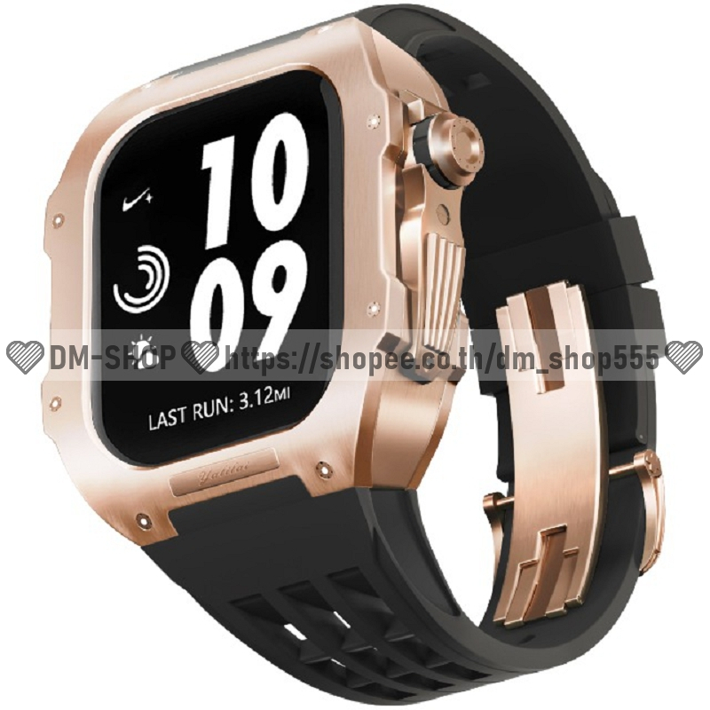 💚DM-SHOP💚สำหรับ Apple Watch คสและสายนาฬิกาไทเทเนียม 44MM 45MM ชุดแต่งหรู สำหรับ Apple Watch Series 9