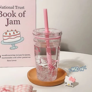 (ไม่มีหัวคิตตี้) แก้วน้ำ วัสดุTritan แก้วพกพา คิตตี้น่ารัก ขนาด 450 ml แถมหลอด พร้อมส่ง