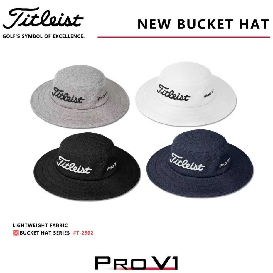 หมวกกอล์ฟ ปีกกว้าง Titleist ProV1 Golf hat Woven Fabric Fit Comfortably 22 inches Aussie model Soft ราคา ถูกที่สุด ดีลบีเคเค