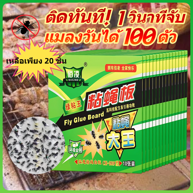 แผ่นดักแมลงวัน กาวดักแมลงวัน  ไล่แมลงวัน 500/300/100แผ่น   กาวแมลงที่แข็งแกร่ง ใช้งานง่าย มีสารล่อแมลง เหนียว
