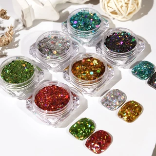 Nawoelite เล็บ กลิตเตอร์ 24สี กลิตเตอร์แฟนซี DIY เล็บ ไฟน์จิวเวอรี่ กลิตเตอร์แวววาวสไตล์เกาหลี คิวท์ ไฟน์จิวเวอรี่