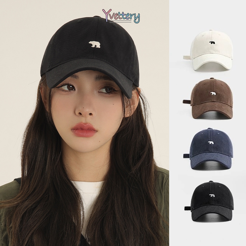 ร้านค้าไทย🔥หมวกเบสบอลปักลายหมีขั้วโลก แฟชั่นสไตล์เกาหลี สําหรับผู้ชายและผู้หญิง กลางแจ้งหมวกกันแดด สวมใส่ได้ทุกโอกาส