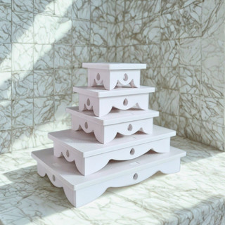 ฐานรองพระ โต๊ะหมู่บูชาโมเดิร์น ชั้นวางพระ สีขาวเรียบหรู ใช้ไ…