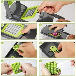 Multifunctional Vegetable Chopper เครื่องสไลด์ผัก เครื่องหั่นผัก เครื่องหั่นอาหาร ใบมีดสแตนเลสคม เครื่องหั่นผล
