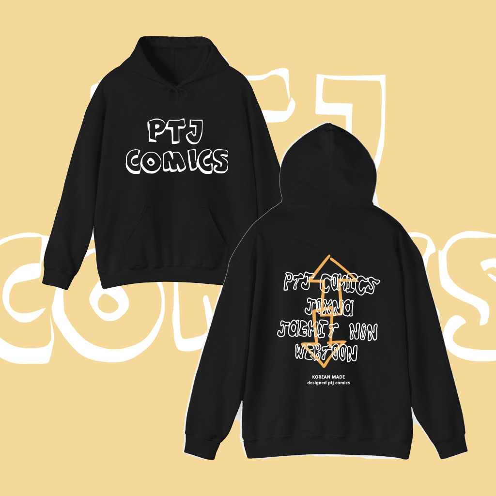 【HOT】เสื้อกันหนาว มีฮู้ด ลายการ์ตูน PTJ COMICS สไตล์เกาหลี  Hoodies are suitable for both men and wo