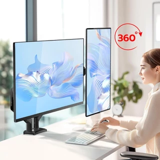 Elife ขาตั้งจอมอนิเตอร์ ขาจับจอคอม สำหรับจอ 17-32 นิ้ว หมุนรอบทิศ 360° ก้ม/เงย ได้ ติดตั้งง่าย หนีบขอบโต๊ะ