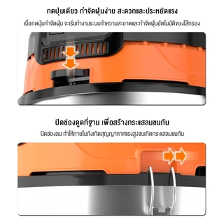 LENODI เครื่องดูดฝุ่นอุตสาหกรรม 5400W 100L เครื่องดูดฝุ่นที่มีกำลังดูดสูง เครื่องดูดสูญญากาศ ใช้ทำความสะอาดรถ