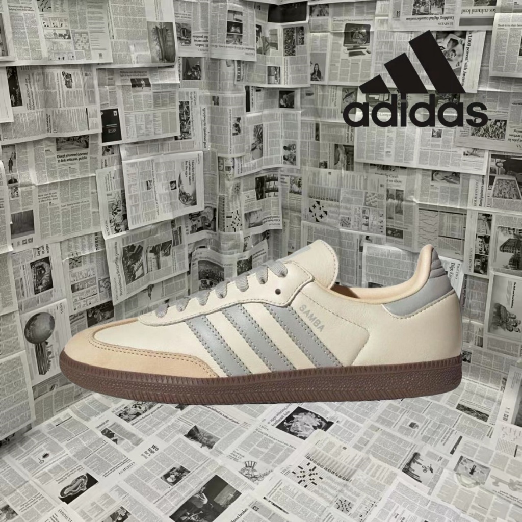 （ของแท้ 100 %）adidas originals samba OG JH7299 เทา/น้ำตาล/สีน้ำเงิน