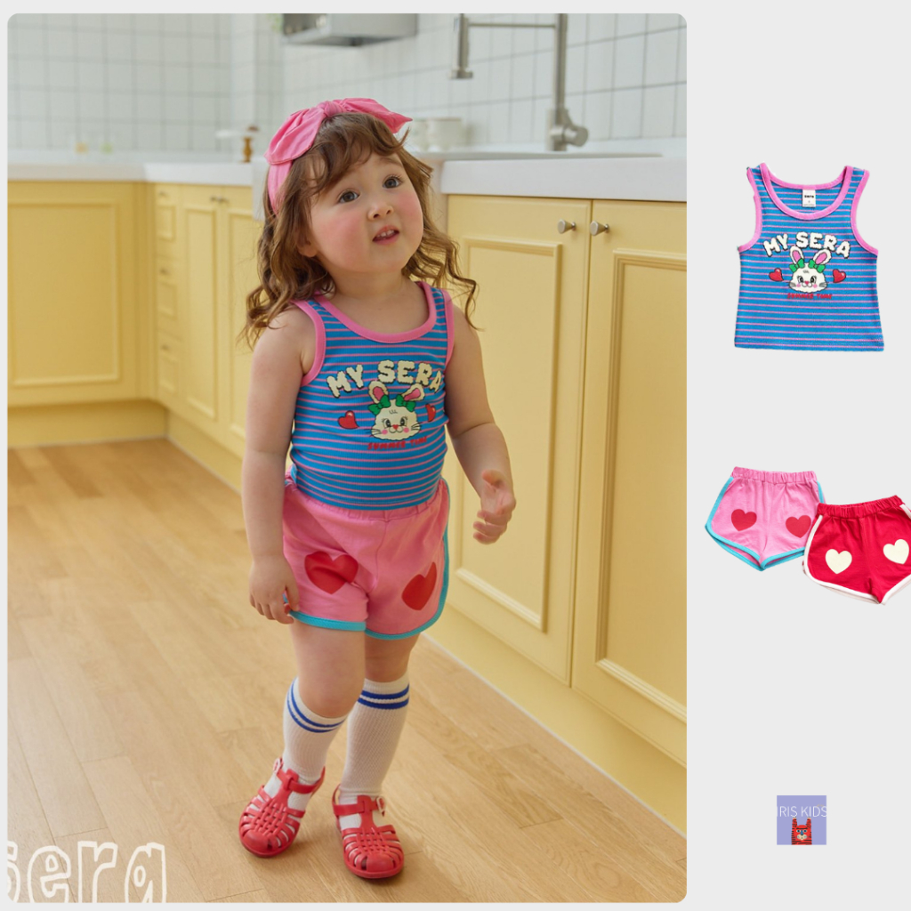 พร้อมส่ง「สินค้าลิขสิทธิ์แท้」IRIS KIDS Sera series l IKS95241 My sera set  เสื้อผ้าเด็ก เสื้อเเขนกุดกางเกง