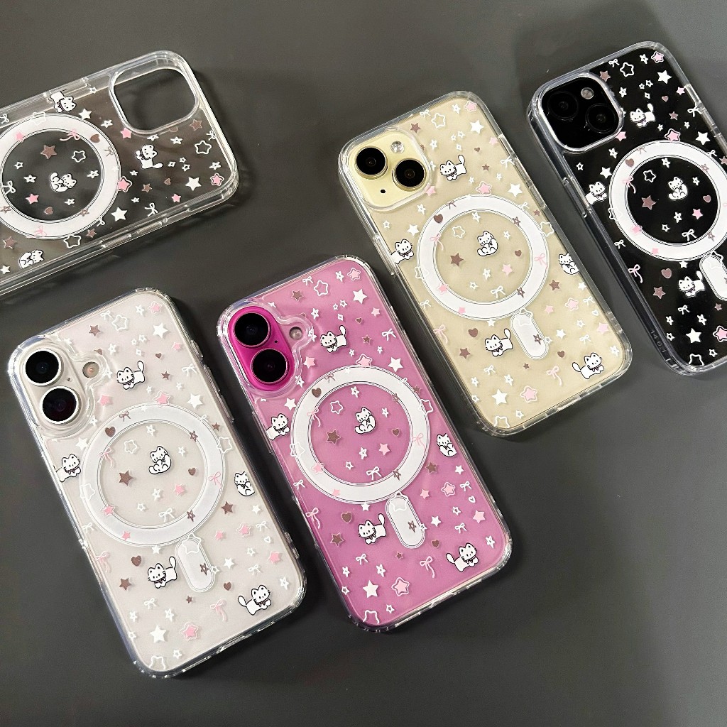 เคสใสชาร์จได้ ใสชาร์จได้ลายเเมว เคสใสลายการ์ตูน for iPhone11；12；13；14；15；16；Pro；max 16plus 15plus 14
