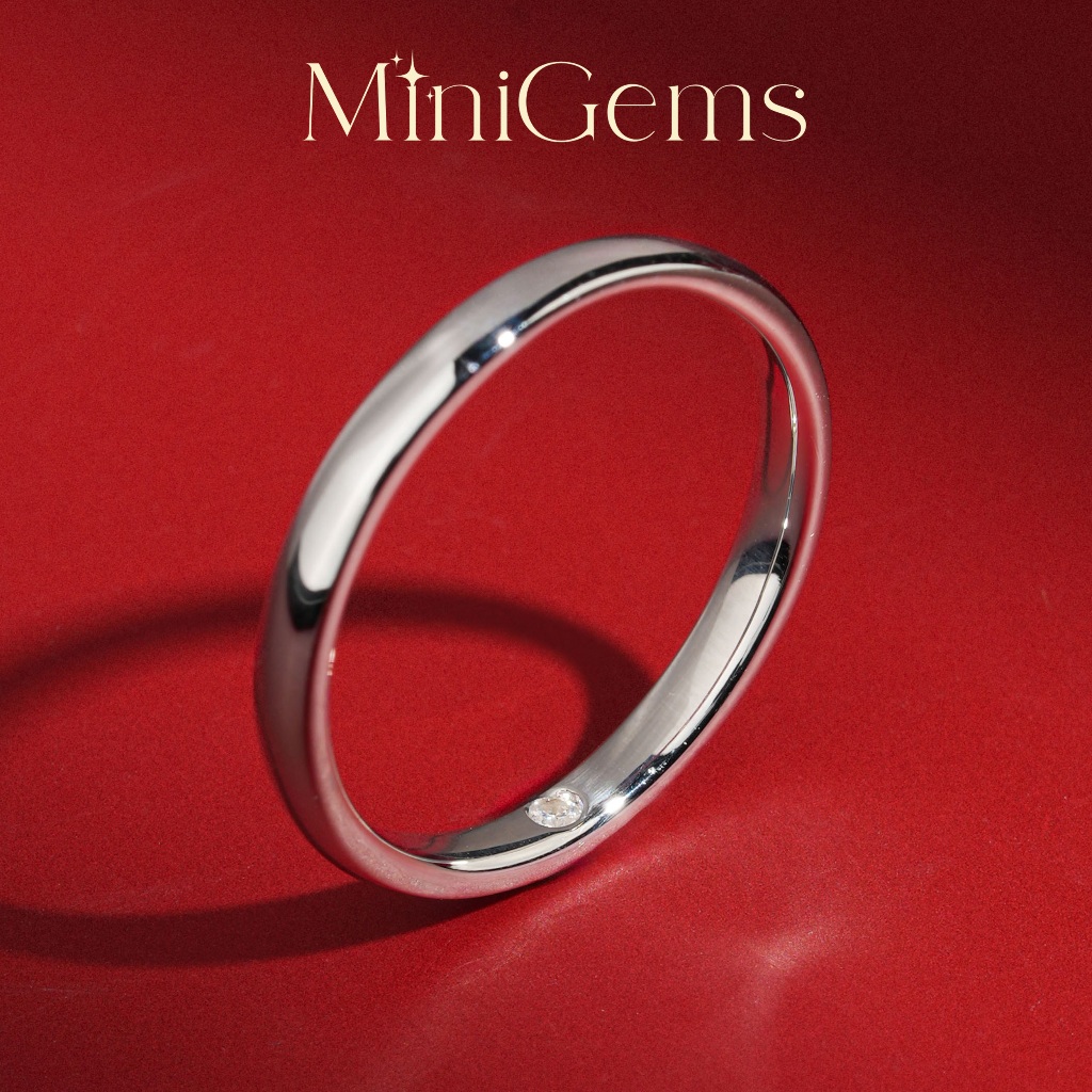 MiniGems แหวน เงินแท้ 92.5 เพชรสวิส(CZ) แหวนคู่ แหวนแต่งงาน แหวนผู้หญิง แหวนผู้ชาย 07419