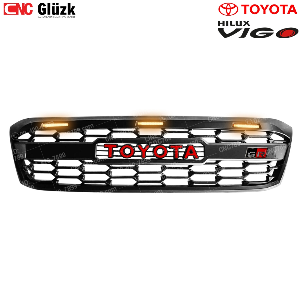 Gluzk หน้ากระจัง TOYOTA VIGO ปี 2008-2011 GR กระจังหน้า โต้โยต้า วีโก้ มาตรฐานOEM - มาพร้อม โลโก้ TOYOTA + GR - รูปที่ 3