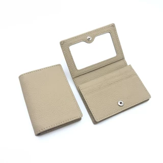 รุ่นใหม่ หนังแท้!มีกระดุมเปิด-ปิด กระเป๋าสตางค์ใส่บัตร พับได้ W028