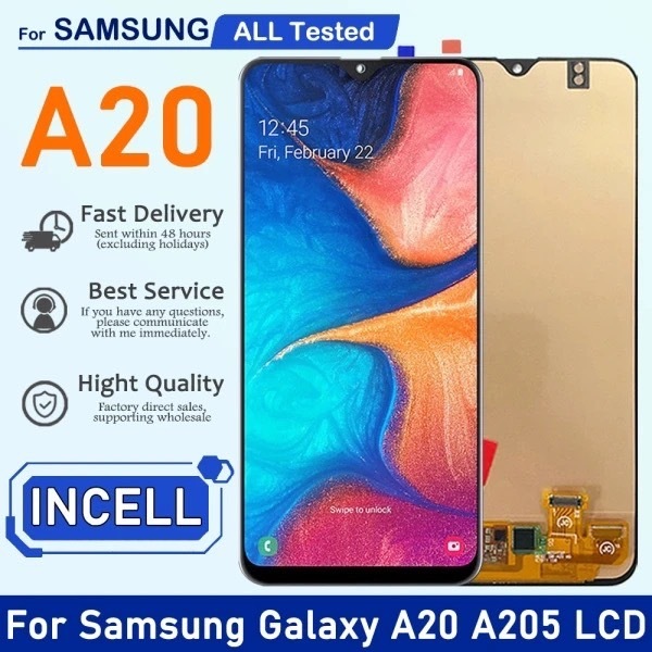 จอชุด samsung A20,A205F จอA20 หน้าจอ จอ + ทัช ซัมซุง กาแลคซี่ A20 Lcd Screen Display Touch samsung A