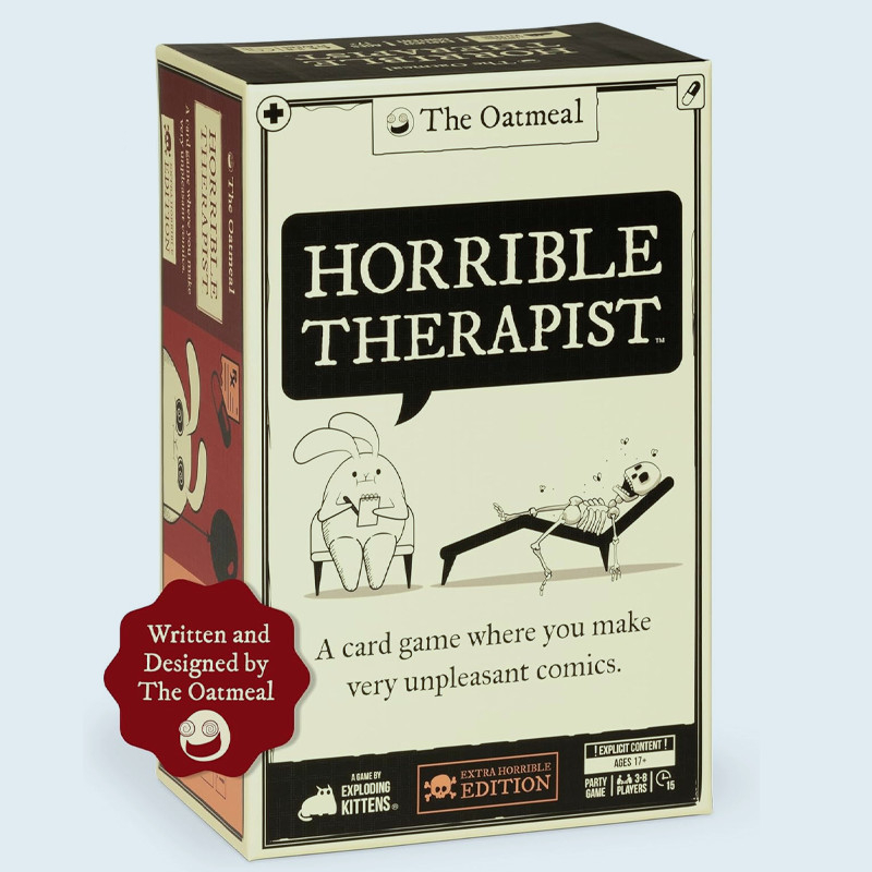 Exploding Kittens Horrible Therapist: Extra Horrible Edition - A Card Game for 3-8 Players, Ages 17+