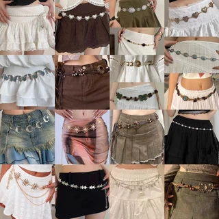 COD💖 Love Heart โลหะเอวผู้หญิง Retro อเนกประสงค์สีเงินเอวชุดโซ่กระโปรงสั้น Gothic Chain เครื่องประดับแฟชั่นใหม
