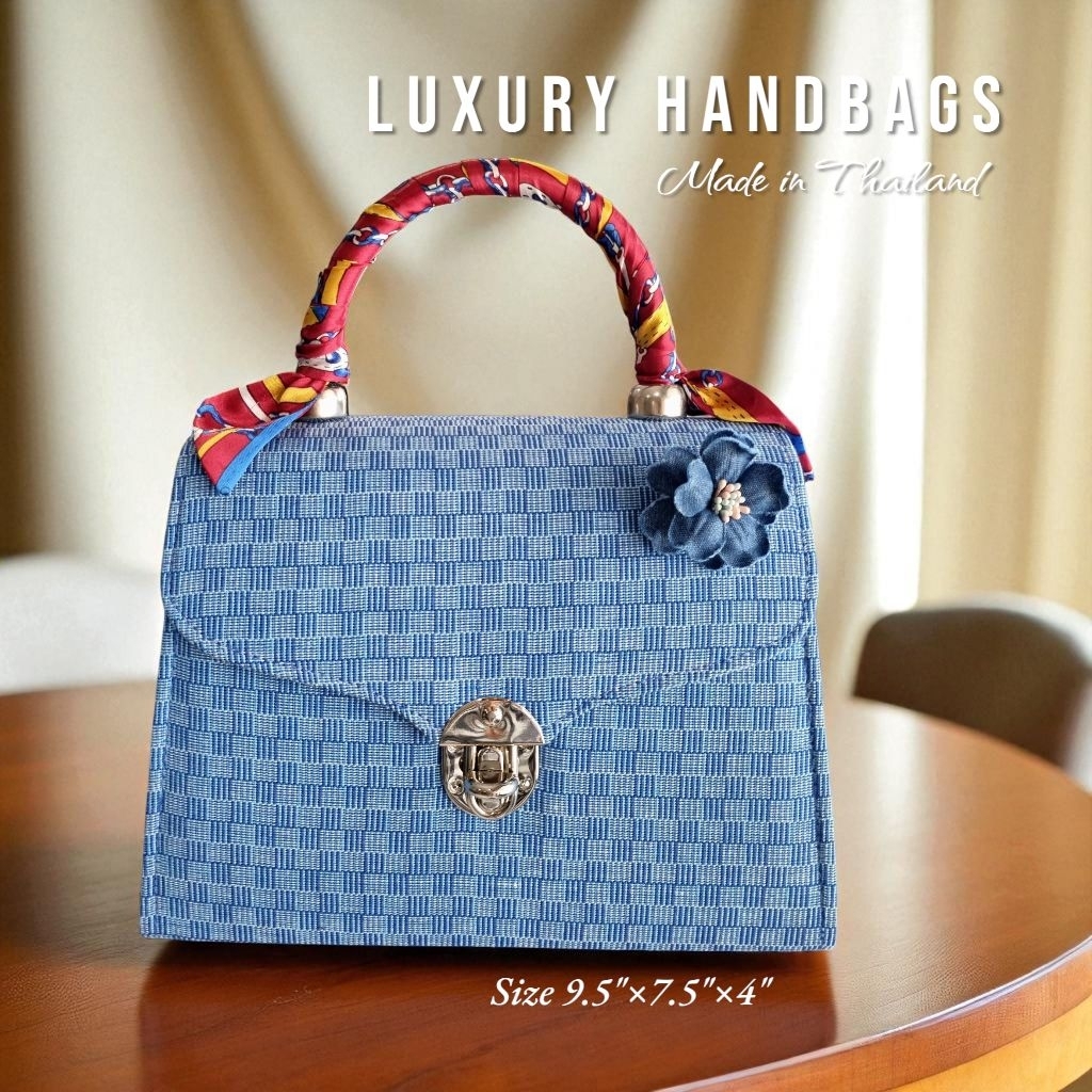 Blue Collection กระเป๋าผ้าไทย สีน้ำเงิน