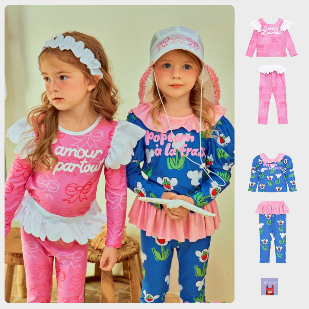 【พร้อมส่ง】สินค้าลิขสิทธิ์แท้ IRIS KIDS ss IKT24030 Swimsuit เสื้อผ้าเด็ก ชุดว่ายน้ำ มีซับใน ผ้าไม่บาง