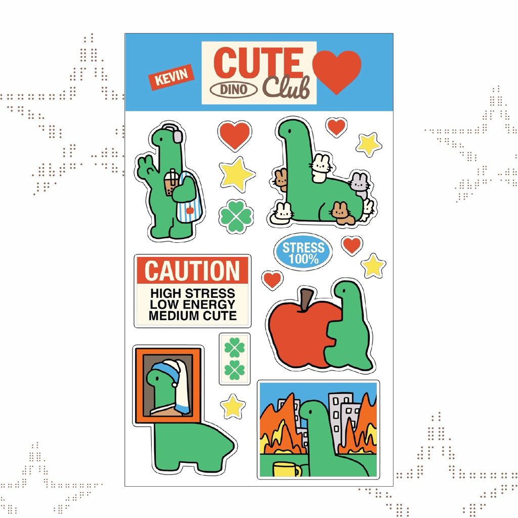(Sticker) Dino Kevin : Cute dino club